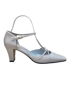 Easy Spirit Women’s Sunsand Beige Leather Nexist Strappy Heels Size 7.5M